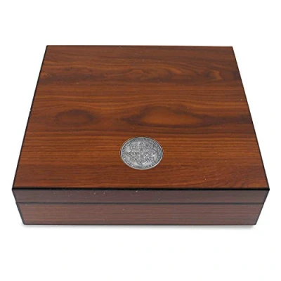Abbildung von Egoist Premiuem Zigarren Humidor Box aus Holz mit Hygrometer und Befeuchtungssystem für ca. 20 I Zubehör Braun