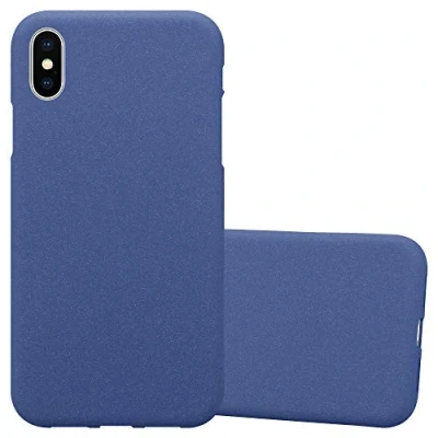 Abbildung von Cadorabo Hülle kompatibel mit Apple iPhone XS MAX Schutzhülle TPU Silikon Case Frost Design Slim Kratzfest Weiche Gummi Rundumschutz für in Blau