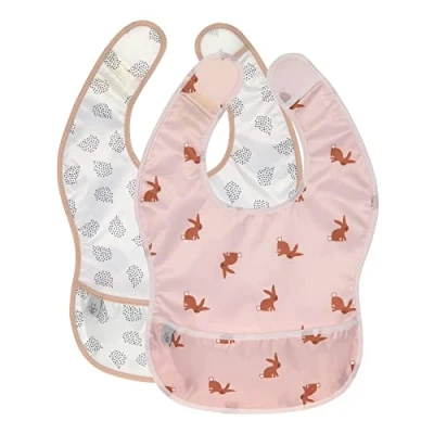 Abbildung von LÄSSIG Lätzchen Little Forest, Hase, (Set, 2 St), m. integriertem Auffangschutz, PETA approved vegan