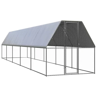 Abbildung von vidaXL Outdoor Hühnerkäfig 2x10x2m Verzinkter Stahl Hühnerstall Freilaufgehege