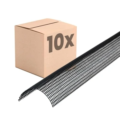Abbildung von INEFA 10x Laubschutzgitter Dachrinnen Laubschutz, PVC 83mm, 2m, Schwarz Laubfang Dachrinnenabdeckung Dachrinnenzubehör Made in Germany