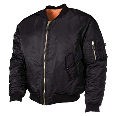Abbildung von MFH Bomberjacke US Pilotenjacke MA1, Mod., schwarz XS Paspeltaschen mit Patte und Druckknopf