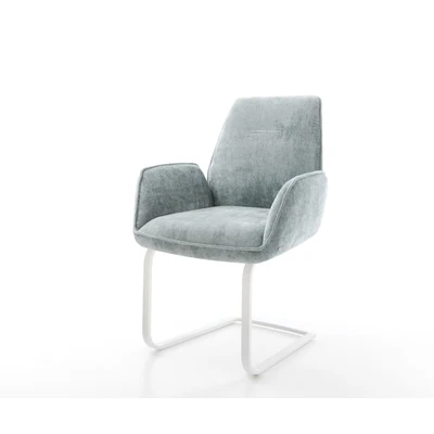 Abbildung von Freischwinger Zoa Flex Chenille Pastellblau flach Weiß
