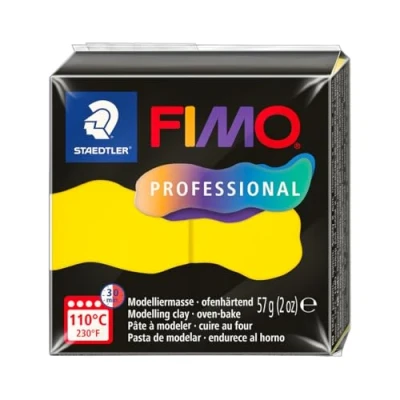 Abbildung von STAEDTLER FIMO professional 8040 ofenhärtende Modelliermasse, speziell für Profis und Künstler, Einzelprodukt reingelb, 100