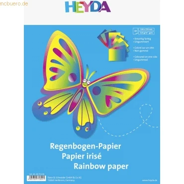 Abbildung von 25 x Heyda Regenbogenpapier 22,5x32,5cm 115g/qm VE=10 Blatt farbig sor