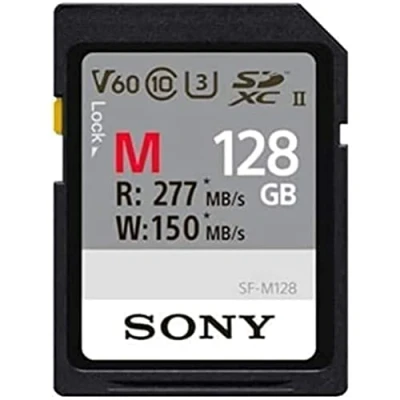 Abbildung von Sony SDXC UHS II Speicherkarte mit 128GB, Schreiben 277 MB/s, 4k Video, IP57, SFM128