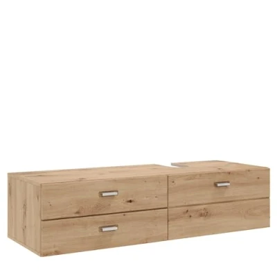 Abbildung von trendteam smart living Waschbeckenunterschrank Unterschrank Badezimmer Geo Aufbaumaß (BxHxT) 140 x 35 53 cm Farbe Artisan Eiche 175133192