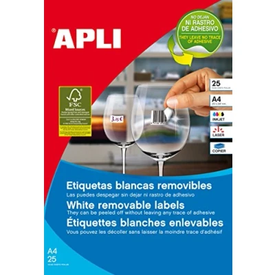 Abbildung von APLI Etikett 35,6x16,9mm ILK ws 2000St RUNDE ECKEN WIEDERABLÖSBAR