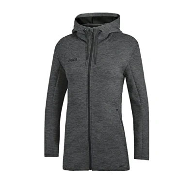 Abbildung von JAKO Damen Kapuzenjacke Premium Basics, grau meliert, 36, 6829