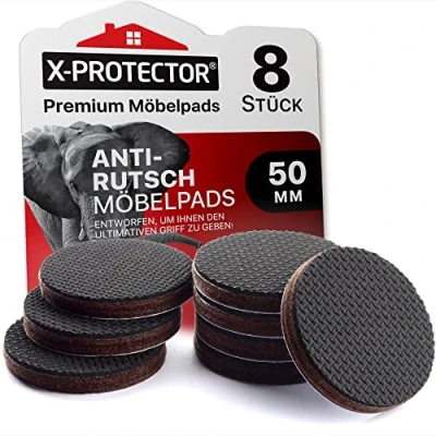 Abbildung von X Protector Antirutsch Pads 8 Stück 50 mm Gummi Selbstklebend Prämie Rutschhemmer für Möbel Ideal Anti rutsch Dicker Möbelstopper Antirutschpads &amp; Gegenstände!