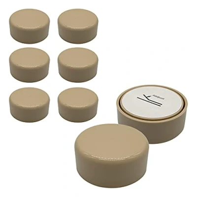 Abbildung von Diforma Möbelbeine, höhenverstellbar, rund, Ø 55 mm, Material Kunststoff, Montage über Aufkleber (8, Beige)