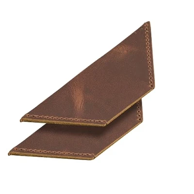 Abbildung von Londo handgefertigtes dreieckiges Lesezeichen aus echtem Leder (2er Set) (Hellbraun, Dreieck)