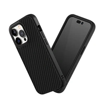 Abbildung von RhinoShield Case kompatibel mit [iPhone 14 Pro] SolidSuit Stoßdämpfende &amp; schlanke Schutzhülle Premium Finish 3.5 Meter Fallschutz Karbonfaser Textur