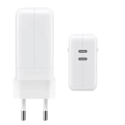 Abbildung von 35W Dual USB‑C Port Power Adapter Schnellladegerät Netzteil für iPhone 15 Pro Max 14 13 12 X iPad Samsung Galaxy S23 S22 S21 S20 A52 A34 A24 A14 Google Pixel 7 6 6Pro 5 4