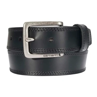 Abbildung von Carhartt Herren Standard Casual Rugged Gürtel, erhältlich in verschiedenen Stilen, Farben und Größen, Leder gravierte Schnalle (schwarz), 38