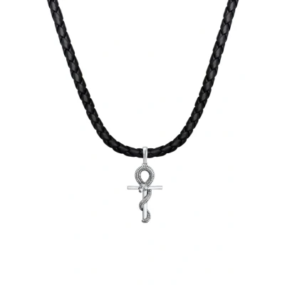 Abbildung von Kuzzoi Cross Snake Halskette silvercoloured, Herren, Größe: 55, Silver coloured