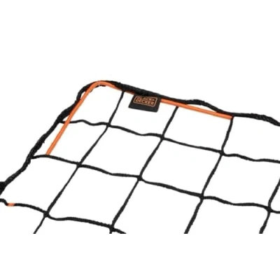 Abbildung von BLACK+DECKER Anhängernetz 2 x 3 M dehnbares Gummiband in Aufbewahrungstasche Schwarz