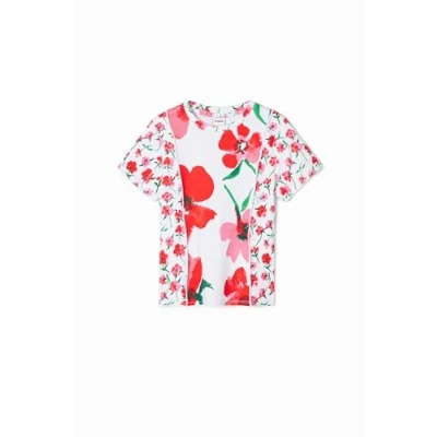 Abbildung von Desigual Patchwork Floral Tshirt print für Kinder, Größe: 104, White
