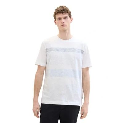Abbildung von TOM TAILOR Herren Basic T Shirt mit Print, windsurf blue, XL
