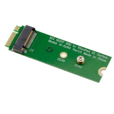 Abbildung von KALEA INFORMATIQUE M.2 Adapter, um eine Lenovo X1 Carbon Ultrabook kompatible SSD durch M2 SATA zu ersetzen.