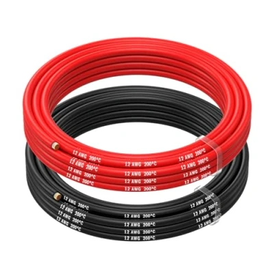 Abbildung von MMOBIEL 12 AWG Silikon Elektronik Kabel Gauge (3,31mm²) Verzinnte Kupferkabel 2 Separate Rot &amp; Schwarz Jede 2,5m / 8.2ft für RC, Drohnen, 3D Drucker, Batterien, Sprecherkabel, Led Strips
