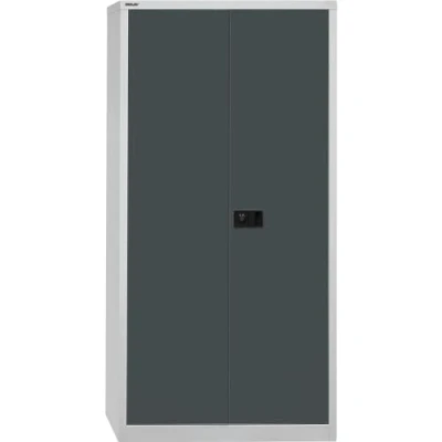 Abbildung von BISLEY Flügeltürenschrank Universal, Garderobeneinsatz, Metall, 525 Korpus Lichtgrau, Fronten Anthrazitgrau, 40 x 91.4 195 cm