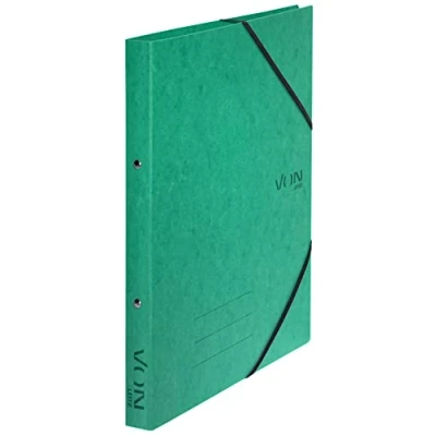 Abbildung von VON Leitz Ringbuch A4, Karton, Mit 2 Ringen und Gummibandverschluss, 25 mm Rückenbreite, Für 140 Blatt, Ringmechanik, Schule, Studium &amp; Zuhause, 5 Stück, Grün, 30120055