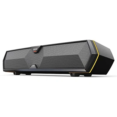 Abbildung von Edifier MG300 kompakte Gaming Soundbar mit RGB Beleuchtung, integrierter Soundkarte und Mikrofon, Bluetooth 5.3, Schwarz