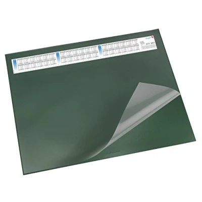 Abbildung von Läufer 44531 Durella DS Schreibtischunterlage mit transparenter Auflage und Kalender, rutschfeste Schreibunterlage, 40 x 53cm, grün