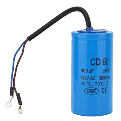 Abbildung von CD60 Laufkondensator, 250 V AC 400 uF 50/60 Hz Laufkondensator mit Anschlusskabel, zum Starten von Einphasenmotoren