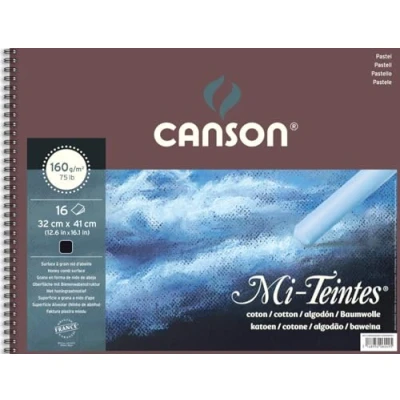 Abbildung von CANSON Mi Teintes, Farbiges Zeichenpapier, Zweiseitg: Bienenwaben Struktur und feine Körnung, 160gsm, 98lb, An der kurzen Seite geleimter Block, 32x41cm, Schwarz, 20 Blatt C31036P002