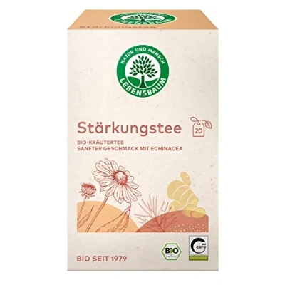Abbildung von Lebensbaum Stärkungstee, 20 Beutel x 2g Kräutertee, sanfter Geschmack mit Echinacea, 100% Bio, Kräuterteemischung