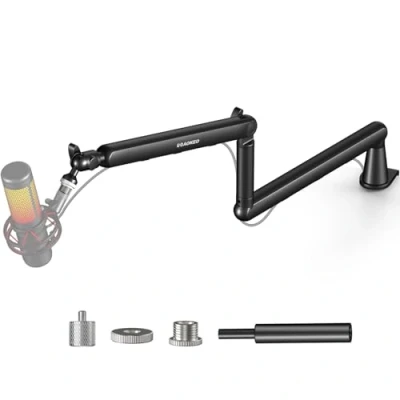 Abbildung von Mikrofon Arm,Aokeo AK 55 Niedriges Profil Ständer Arm für HyperX QuadCast,SoloCast,Elgato Wave,Shure SM7B,Blue Yeti,Blue Snowball,Broadcast,Studio Programm Aufnahme