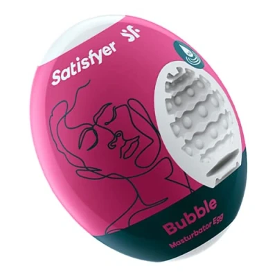 Abbildung von Satisfyer Masturbator Egg, Struktur Riffle, hydro aktives TPE, kein Gleitgel nötig, zum einmaligen Gebrauch, Stil:Bubble