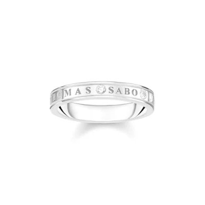 Abbildung von THOMAS SABO Fingerring mit weißen Steinen, TR2253 051 14 52,54,56,58, Zirkonia (synth)