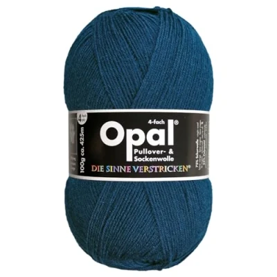 Abbildung von Frida&#039;s Wollhaus Opal 100 g Uni 4 fach Sockengarn Strümpfe Stricken filzfrei Wolle 35 Farben (5187 Petrol)