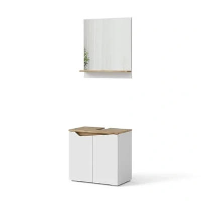 Abbildung von Vicco Badmöbel Set Marelle, Weiß/Artisan Eiche, 2 Teile, (2 St., er Set)