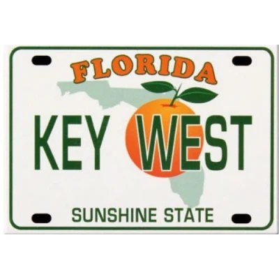 Abbildung von Key West Florida Nummernschild Kühlschrank Souvenir Magnet 6,3 x 8,9 cm