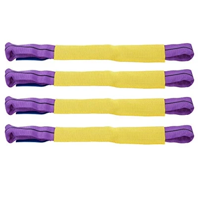 Abbildung von Sangles d&#039;arrimage Heavy Duty 4pcs Roue en Alliage de récupération Fixation Lien Remorque Transporteur Jaune/Violetsangle Voiture Sangle Roue+ sa