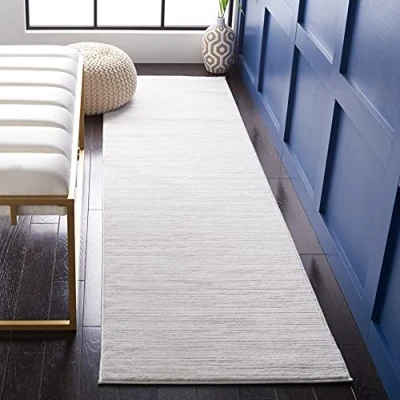 Abbildung von Safavieh Modern Teppich für Wohnzimmer, Esszimmer, Schlafzimmer Vision Collection, Kurzer Flor, Elfenbein, 80 x 180 cm
