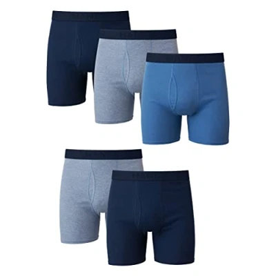 Abbildung von Hanes Herren Boxershorts aus Baumwolle, mehrere Packungen und Farben, 5 Stück Retroshorts, 5er Pack, Sortiert, Large