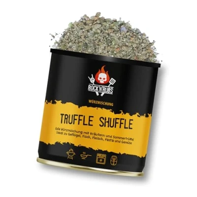 Abbildung von ROCK&#039;N&#039;RUBS Grillgewürz Truffle Shuffle BBQ Rub zum Grillen mit Kräutern, Steinpilzen &amp; Trüffel 140 g Dose