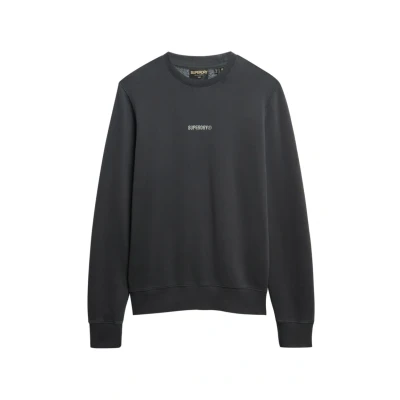 Abbildung von Superdry Micro LOGO CREW Sweatshirt, Herren, Größe: Large, Washed black