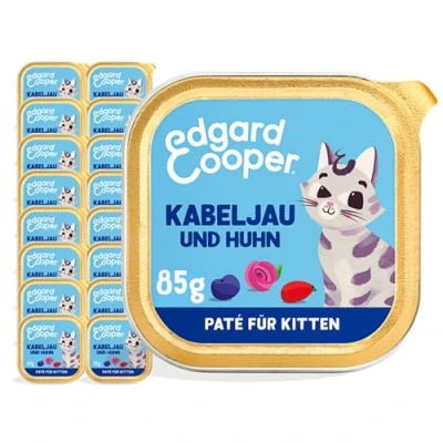 Abbildung von Edgard &amp; Cooper Getreidefreie Kabeljau und Huhn Paté für Kitten 16x85g, Frisches Fleisch &amp;,Natürliche Zutaten