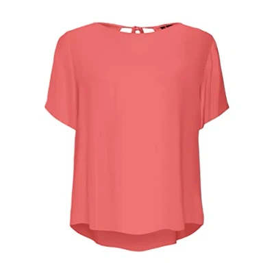 Abbildung von Vero Moda Women&#039;s VMMENNY SS WVN GA Top, Georgia Peach, S