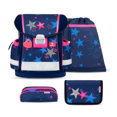 Abbildung von Belmil Classy Schulranzen Set 4 teilig Sparkling Star mit Brustgurt