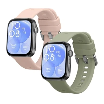 Abbildung von kwmobile 2X Sportarmband kompatibel mit Huawei Watch Fit 3 Armband Fitnesstracker Band Set aus TPU Silikon