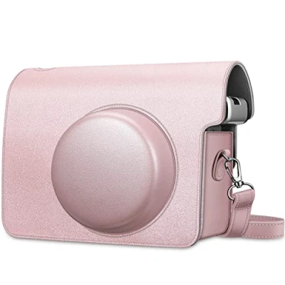 Abbildung von Fintie Tasche für Fujifilm instax Wide 300 Sofortbildkamera Premium Reise Kameratasche Hülle Schutzhülle Abdeckung mit abnehmbaren Riemen, Roségold