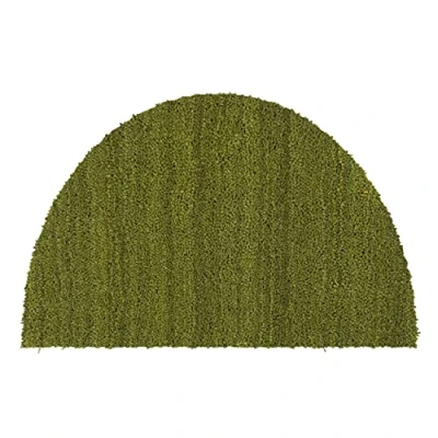 Abbildung von Carpido rutschfeste Kokosmatte 60 x 90 cm Halbrund Grün Nachhaltige Naturfaser für den überdachten Außenbereich 100% Kokos Fußmatte Türmatte Eingang