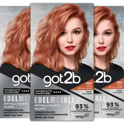 Abbildung von Got2B Edelmetall M97 Coral Metallic Blond Stufe 3, 3er Pack (3x 143 ml)